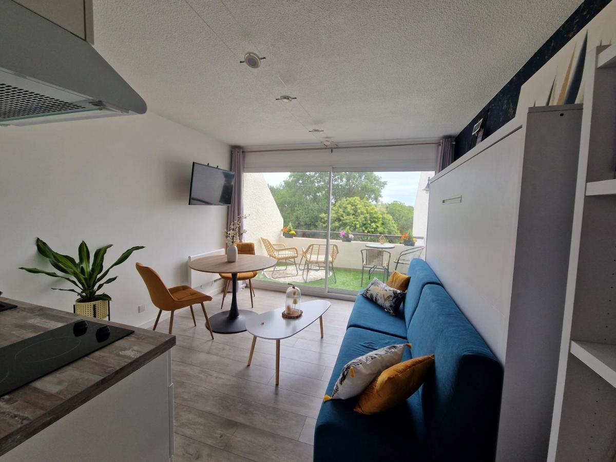 Guidel-Plages Studio Lumineux Balcon Vue Mer & Piscine Exterior foto