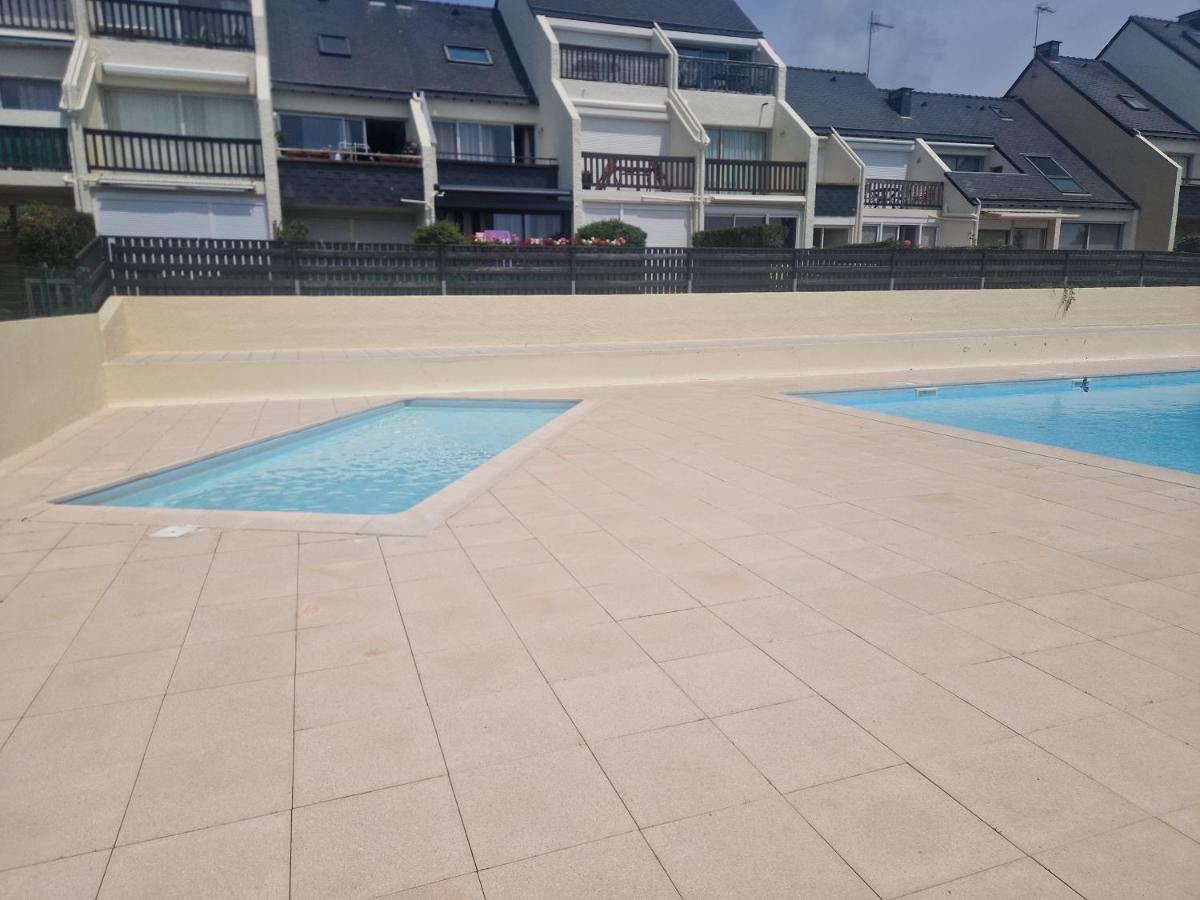 Guidel-Plages Studio Lumineux Balcon Vue Mer & Piscine Exterior foto